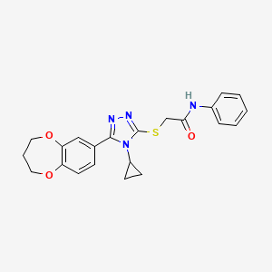 2-{[4-cyclopropyl-5-(3,4-dihydro-2H-1,5-benzodioxepin-7-yl)-4H-1,2,4-triazol-3-yl]sulfanyl}-N-phenylacetamide