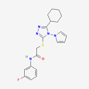 2-{[5-cyclohexyl-4-(1H-pyrrol-1-yl)-4H-1,2,4-triazol-3-yl]sulfanyl}-N-(3-fluorophenyl)acetamide