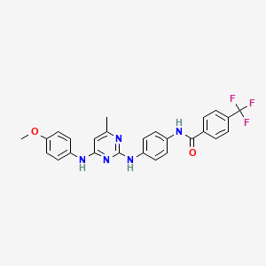 N-[4-({4-[(4-methoxyphenyl)amino]-6-methylpyrimidin-2-yl}amino)phenyl]-4-(trifluoromethyl)benzamide