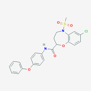 7-chloro-5-(methylsulfonyl)-N-(4-phenoxyphenyl)-2,3,4,5-tetrahydro-1,5-benzoxazepine-2-carboxamide