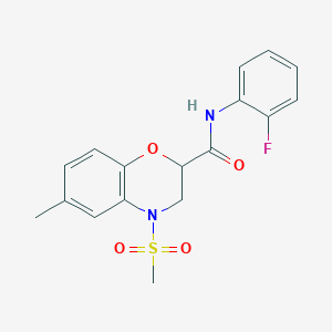 N-(2-fluorophenyl)-6-methyl-4-(methylsulfonyl)-3,4-dihydro-2H-1,4-benzoxazine-2-carboxamide