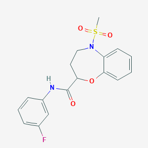 N-(3-fluorophenyl)-5-(methylsulfonyl)-2,3,4,5-tetrahydro-1,5-benzoxazepine-2-carboxamide