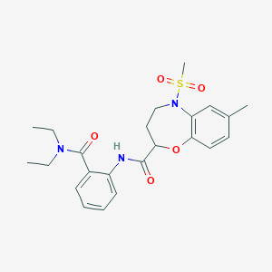 N-[2-(diethylcarbamoyl)phenyl]-7-methyl-5-(methylsulfonyl)-2,3,4,5-tetrahydro-1,5-benzoxazepine-2-carboxamide