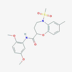 N-(2,5-dimethoxyphenyl)-7-methyl-5-(methylsulfonyl)-2,3,4,5-tetrahydro-1,5-benzoxazepine-2-carboxamide