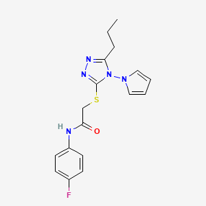 N-(4-fluorophenyl)-2-{[5-propyl-4-(1H-pyrrol-1-yl)-4H-1,2,4-triazol-3-yl]sulfanyl}acetamide