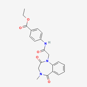 ethyl 4-{[(4-methyl-2,5-dioxo-2,3,4,5-tetrahydro-1H-1,4-benzodiazepin-1-yl)acetyl]amino}benzoate