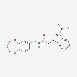 2-(3-acetyl-1H-indol-1-yl)-N-(3,4-dihydro-2H-1,5-benzodioxepin-7-ylmethyl)acetamide