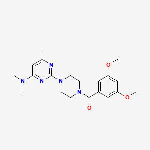 molecular formula C20H27N5O3 B11247675 2-[4-(3,5-dimethoxybenzoyl)piperazin-1-yl]-N,N,6-trimethylpyrimidin-4-amine 