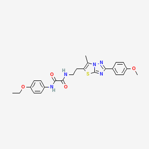 molecular formula C24H25N5O4S B11247680 N1-(4-ethoxyphenyl)-N2-(2-(2-(4-methoxyphenyl)-6-methylthiazolo[3,2-b][1,2,4]triazol-5-yl)ethyl)oxalamide 