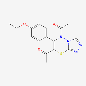 1,1'-[6-(4-ethoxyphenyl)-5H-[1,2,4]triazolo[3,4-b][1,3,4]thiadiazine-5,7-diyl]diethanone