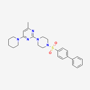 2-(4-([1,1'-Biphenyl]-4-ylsulfonyl)piperazin-1-yl)-4-methyl-6-(piperidin-1-yl)pyrimidine