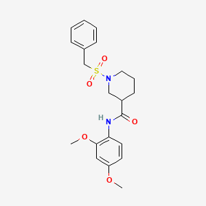 molecular formula C21H26N2O5S B11247786 1-(benzylsulfonyl)-N-(2,4-dimethoxyphenyl)piperidine-3-carboxamide 