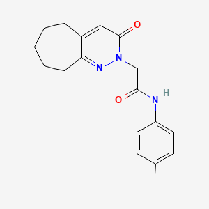 molecular formula C18H21N3O2 B11247794 N-(4-methylphenyl)-2-(3-oxo-3,5,6,7,8,9-hexahydro-2H-cyclohepta[c]pyridazin-2-yl)acetamide 