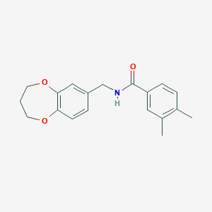 N-(3,4-dihydro-2H-1,5-benzodioxepin-7-ylmethyl)-3,4-dimethylbenzamide