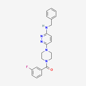 molecular formula C22H22FN5O B11247839 N-benzyl-6-[4-(3-fluorobenzoyl)piperazin-1-yl]pyridazin-3-amine 