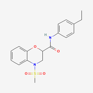 N-(4-ethylphenyl)-4-(methylsulfonyl)-3,4-dihydro-2H-1,4-benzoxazine-2-carboxamide