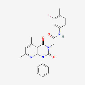 2-(5,7-dimethyl-2,4-dioxo-1-phenyl-1,4-dihydropyrido[2,3-d]pyrimidin-3(2H)-yl)-N-(3-fluoro-4-methylphenyl)acetamide