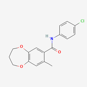 N-(4-chlorophenyl)-8-methyl-3,4-dihydro-2H-1,5-benzodioxepine-7-carboxamide