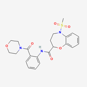 5-(methylsulfonyl)-N-[2-(morpholin-4-ylcarbonyl)phenyl]-2,3,4,5-tetrahydro-1,5-benzoxazepine-2-carboxamide