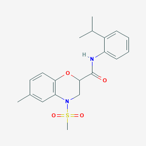 6-methyl-4-(methylsulfonyl)-N-[2-(propan-2-yl)phenyl]-3,4-dihydro-2H-1,4-benzoxazine-2-carboxamide