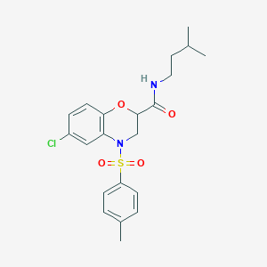 6-chloro-N-(3-methylbutyl)-4-[(4-methylphenyl)sulfonyl]-3,4-dihydro-2H-1,4-benzoxazine-2-carboxamide