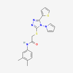 N-(3,4-dimethylphenyl)-2-{[4-(1H-pyrrol-1-yl)-5-(thiophen-2-yl)-4H-1,2,4-triazol-3-yl]sulfanyl}acetamide