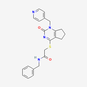 N-Benzyl-2-({2-oxo-1-[(pyridin-4-YL)methyl]-1H,2H,5H,6H,7H-cyclopenta[D]pyrimidin-4-YL}sulfanyl)acetamide