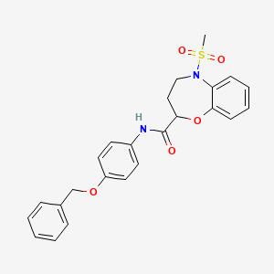 N-[4-(benzyloxy)phenyl]-5-(methylsulfonyl)-2,3,4,5-tetrahydro-1,5-benzoxazepine-2-carboxamide