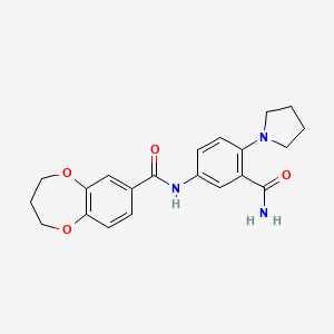 N-[3-carbamoyl-4-(pyrrolidin-1-yl)phenyl]-3,4-dihydro-2H-1,5-benzodioxepine-7-carboxamide