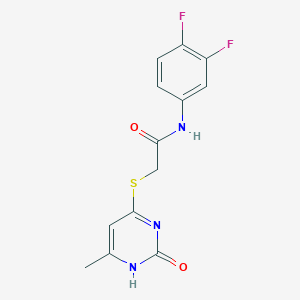 molecular formula C13H11F2N3O2S B11247963 N-(3,4-difluorophenyl)-2-((6-methyl-2-oxo-1,2-dihydropyrimidin-4-yl)thio)acetamide 