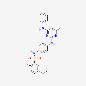 5-isopropyl-2-methyl-N-(4-((4-methyl-6-(p-tolylamino)pyrimidin-2-yl)amino)phenyl)benzenesulfonamide