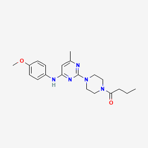 molecular formula C20H27N5O2 B11247980 1-(4-{4-[(4-Methoxyphenyl)amino]-6-methylpyrimidin-2-YL}piperazin-1-YL)butan-1-one 