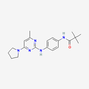 N-(4-((4-methyl-6-(pyrrolidin-1-yl)pyrimidin-2-yl)amino)phenyl)pivalamide