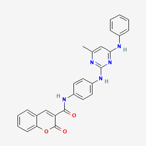 molecular formula C27H21N5O3 B11247991 N-(4-{[4-Methyl-6-(phenylamino)pyrimidin-2-YL]amino}phenyl)-2-oxo-2H-chromene-3-carboxamide 