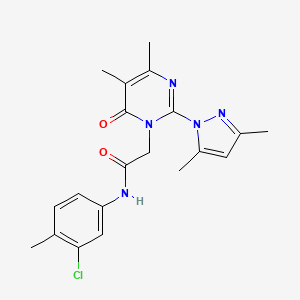 N-(3-chloro-4-methylphenyl)-2-(2-(3,5-dimethyl-1H-pyrazol-1-yl)-4,5-dimethyl-6-oxopyrimidin-1(6H)-yl)acetamide