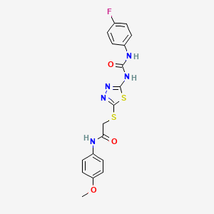 2-[(5-{[(4-Fluorophenyl)carbamoyl]amino}-1,3,4-thiadiazol-2-YL)sulfanyl]-N-(4-methoxyphenyl)acetamide