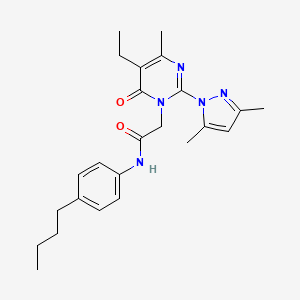 molecular formula C24H31N5O2 B11248036 N-(4-butylphenyl)-2-(2-(3,5-dimethyl-1H-pyrazol-1-yl)-5-ethyl-4-methyl-6-oxopyrimidin-1(6H)-yl)acetamide 