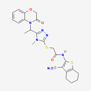 N-(3-cyano-4,5,6,7-tetrahydro-1-benzothiophen-2-yl)-2-({4-methyl-5-[1-(3-oxo-2,3-dihydro-4H-1,4-benzoxazin-4-yl)ethyl]-4H-1,2,4-triazol-3-yl}sulfanyl)acetamide