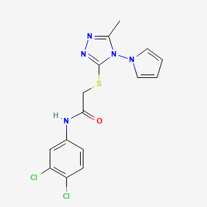 molecular formula C15H13Cl2N5OS B11248062 N-(3,4-dichlorophenyl)-2-{[5-methyl-4-(1H-pyrrol-1-yl)-4H-1,2,4-triazol-3-yl]sulfanyl}acetamide 