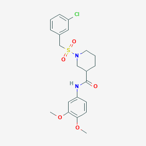 molecular formula C21H25ClN2O5S B11248081 1-[(3-chlorobenzyl)sulfonyl]-N-(3,4-dimethoxyphenyl)piperidine-3-carboxamide 