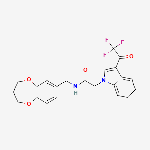 N-(3,4-dihydro-2H-1,5-benzodioxepin-7-ylmethyl)-2-[3-(trifluoroacetyl)-1H-indol-1-yl]acetamide