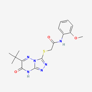 molecular formula C17H20N6O3S B11248099 2-[(6-tert-butyl-7-oxo-7,8-dihydro[1,2,4]triazolo[4,3-b][1,2,4]triazin-3-yl)sulfanyl]-N-(2-methoxyphenyl)acetamide 