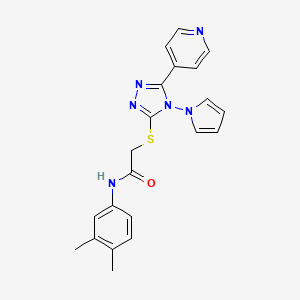 N-(3,4-dimethylphenyl)-2-{[5-(pyridin-4-yl)-4-(1H-pyrrol-1-yl)-4H-1,2,4-triazol-3-yl]sulfanyl}acetamide