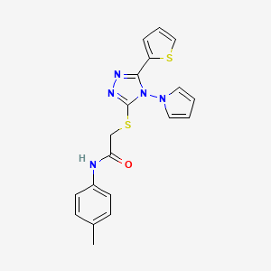 N-(4-methylphenyl)-2-{[4-(1H-pyrrol-1-yl)-5-(thiophen-2-yl)-4H-1,2,4-triazol-3-yl]sulfanyl}acetamide