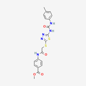 Methyl 4-(2-((5-(3-(p-tolyl)ureido)-1,3,4-thiadiazol-2-yl)thio)acetamido)benzoate