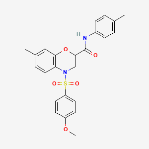 4-[(4-methoxyphenyl)sulfonyl]-7-methyl-N-(4-methylphenyl)-3,4-dihydro-2H-1,4-benzoxazine-2-carboxamide