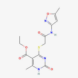 Ethyl 6-methyl-4-((2-((5-methylisoxazol-3-yl)amino)-2-oxoethyl)thio)-2-oxo-1,2-dihydropyrimidine-5-carboxylate