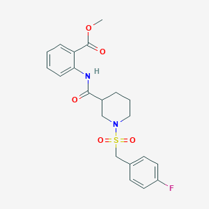 molecular formula C21H23FN2O5S B11248157 Methyl 2-[({1-[(4-fluorobenzyl)sulfonyl]piperidin-3-yl}carbonyl)amino]benzoate 