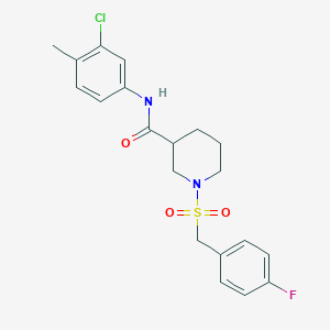 molecular formula C20H22ClFN2O3S B11248181 N-(3-chloro-4-methylphenyl)-1-[(4-fluorobenzyl)sulfonyl]piperidine-3-carboxamide 