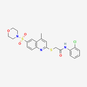 N-(2-Chlorophenyl)-2-{[4-methyl-6-(morpholine-4-sulfonyl)quinolin-2-YL]sulfanyl}acetamide